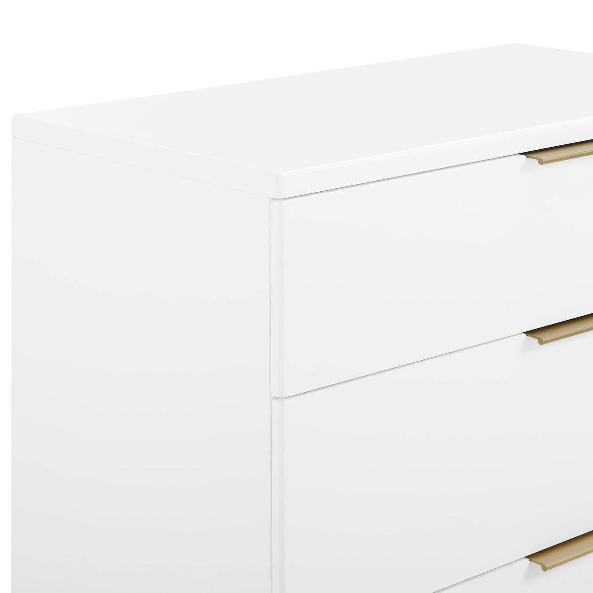 Delta Children Hendrix 3 Drawer Dresser in Bianca White/Bronze