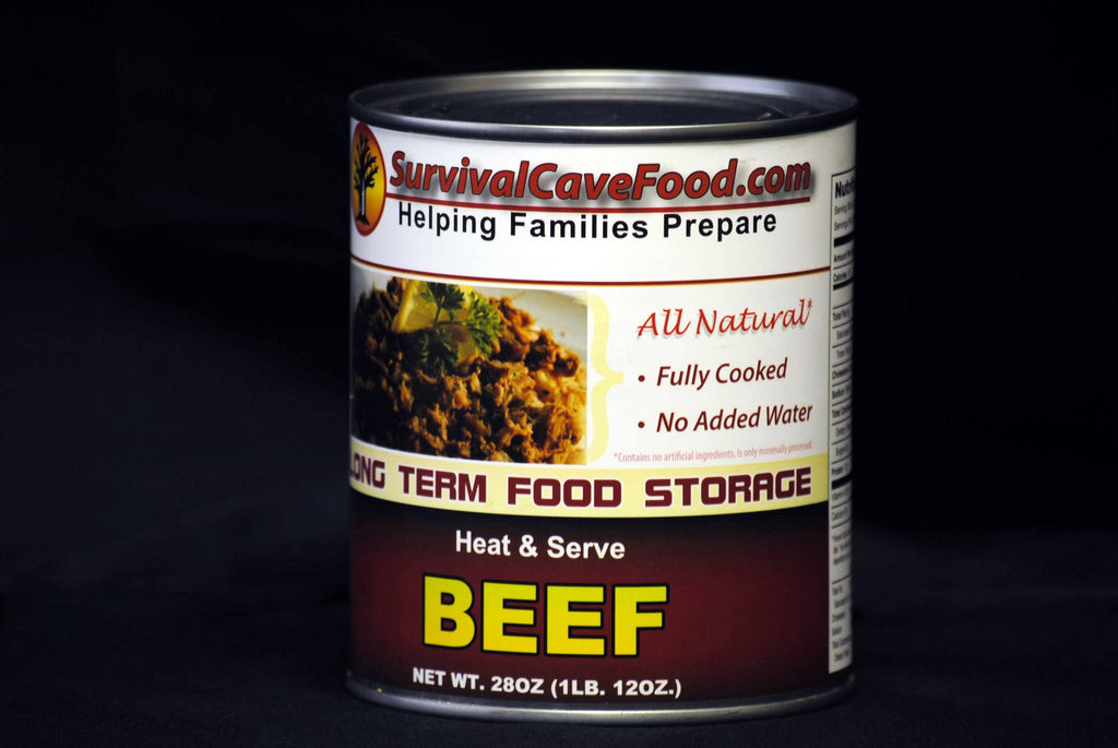 Survival Cave Food Canned Beef Case of 12 28oz Cans