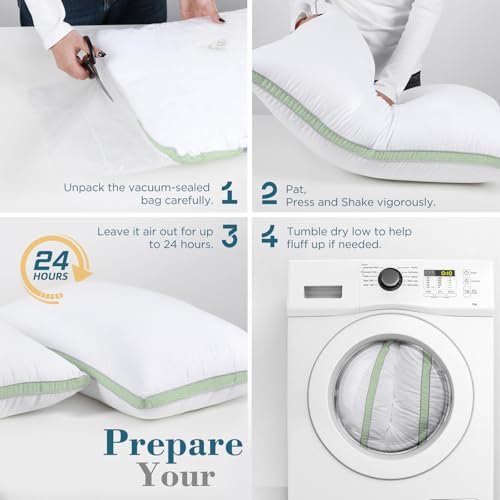 viewstar Bed Pillows King Size Set of 2, Hotel Quality, Down Alternative Big Pillow for Back, Stomach or Side Sleepers, Firm