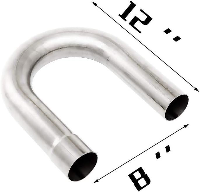 JY Performance 2.5” Inch T304 Stainless Steel 8PCS Custom Exhaust Pipe Kit Tubing Mandrel Bend Pipe Straight & U-Bend Universal