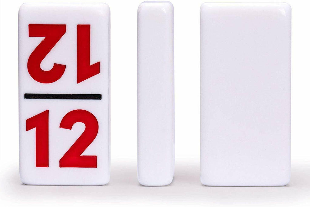 Yellow Mountain Imports - Complete Mexican Train Dominoes Set with Double 12 Dominoes Featuring Numerals, Wooden Hub, Train Mark