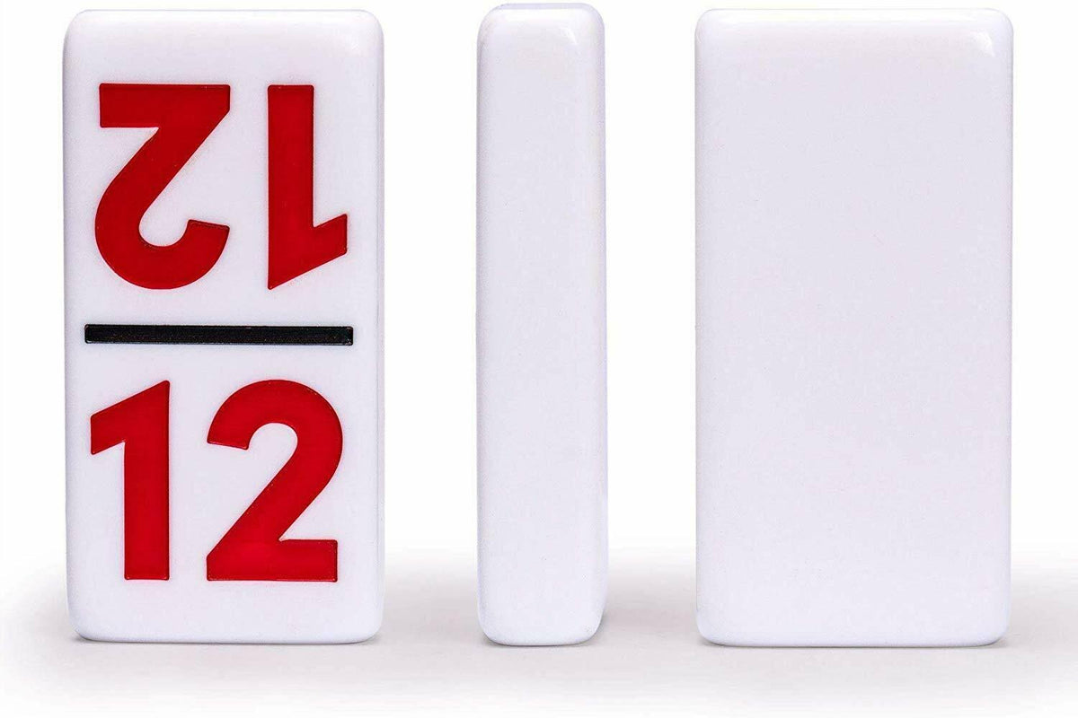 Yellow Mountain Imports - Complete Mexican Train Dominoes Set with Double 12 Dominoes Featuring Numerals, Wooden Hub, Train Mark