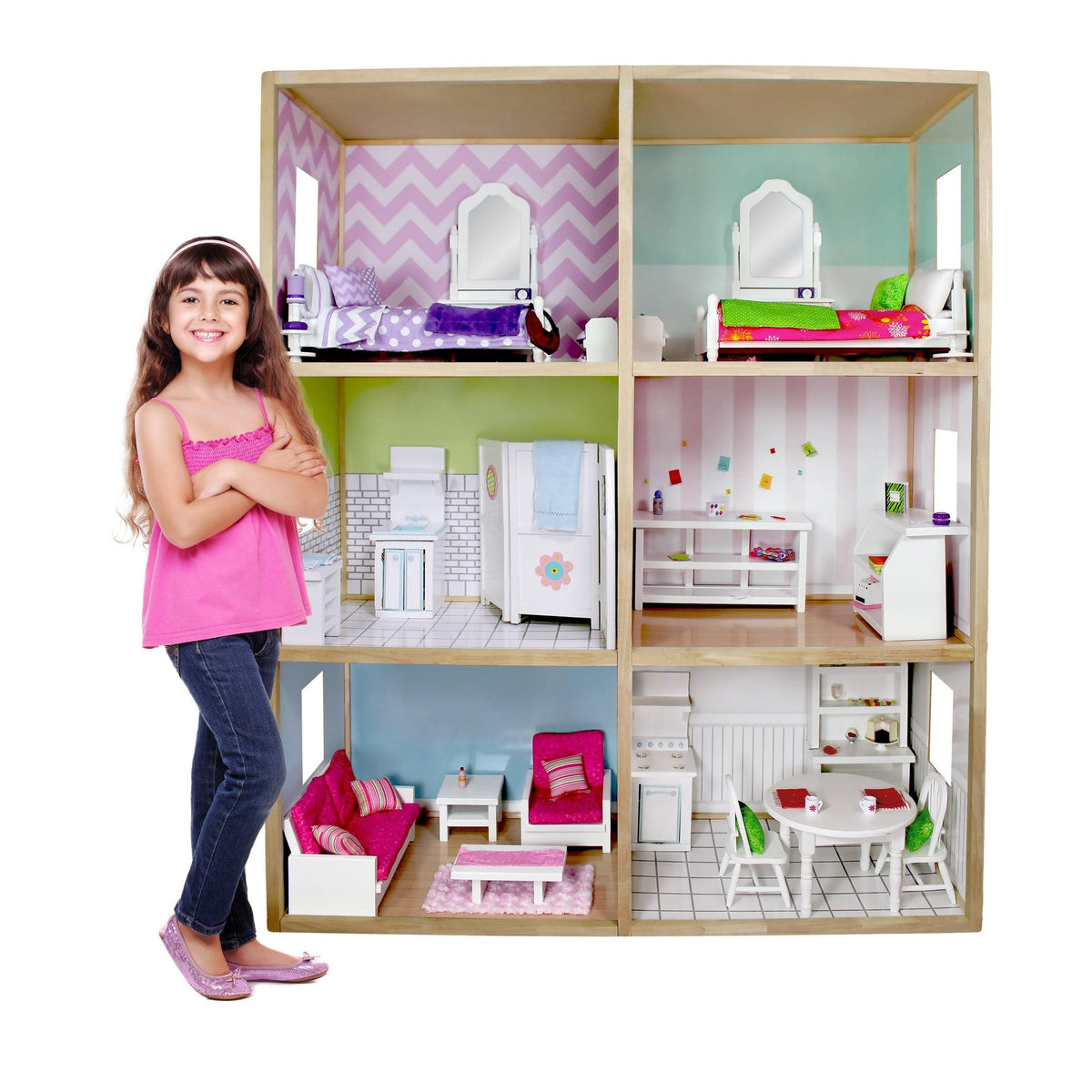 My Girl&s Dollhouse for 18& Dolls, Modern Style