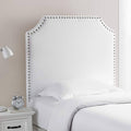 Bevel Tacked White Plush College Headboard - Headboard with Legs