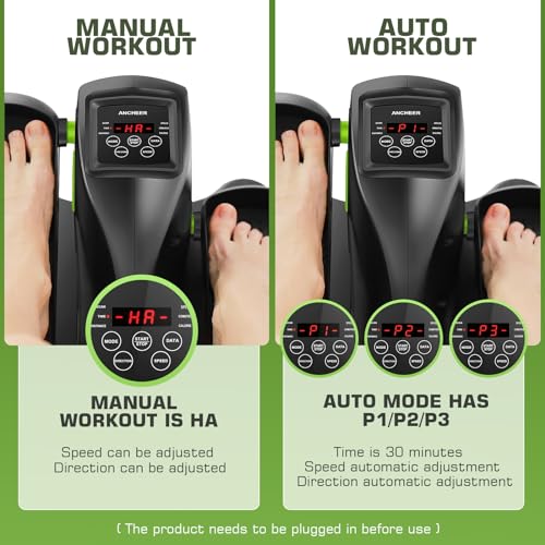ANCHEER Under Desk Elliptical Machine - Quiet Pedal Exerciser for Seniors, Office & Home, Low-Impact Seated Leg Workout Equipment, Smart LCD Display, Remote Control