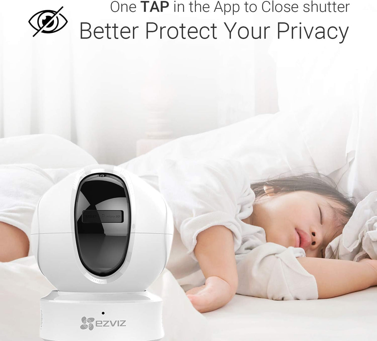 EZVIZ C6CN 1080p Indoor Pan/Tilt WiFi Security Camera, 360?? Coverage, Auto Motion Tracking, Two-Way Audio, Clear 30ft Night Vision, Supports MicroSD Card up to 256GB (Sold Seperately), 2.4GHz WiFi