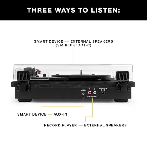 Victrola The Quincy 6-in-1 Bluetooth Record Player & Multimedia Center with Built-in Speakers ?C 3-Speed Turntable, CD & Cassette Player, AM/FM Radio, Wireless Music Streaming (Natural)