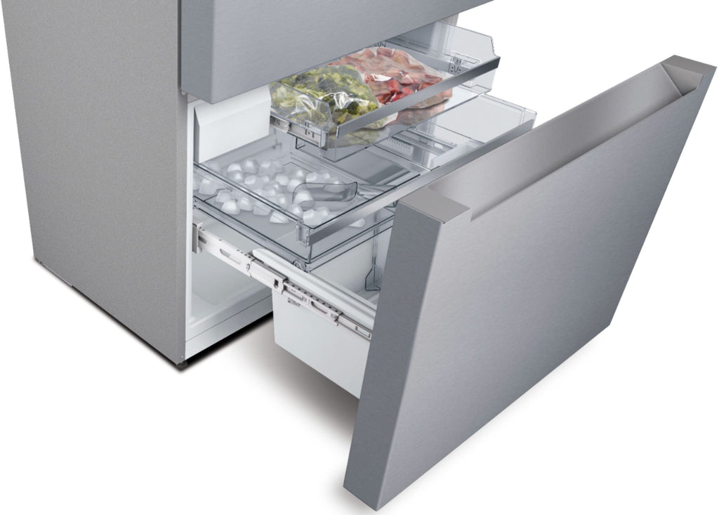 Bosch - 800 Series 20.5 Cu. Ft. 4-Door French Door Counter-Depth Smart Refrigerator - Stainless steel