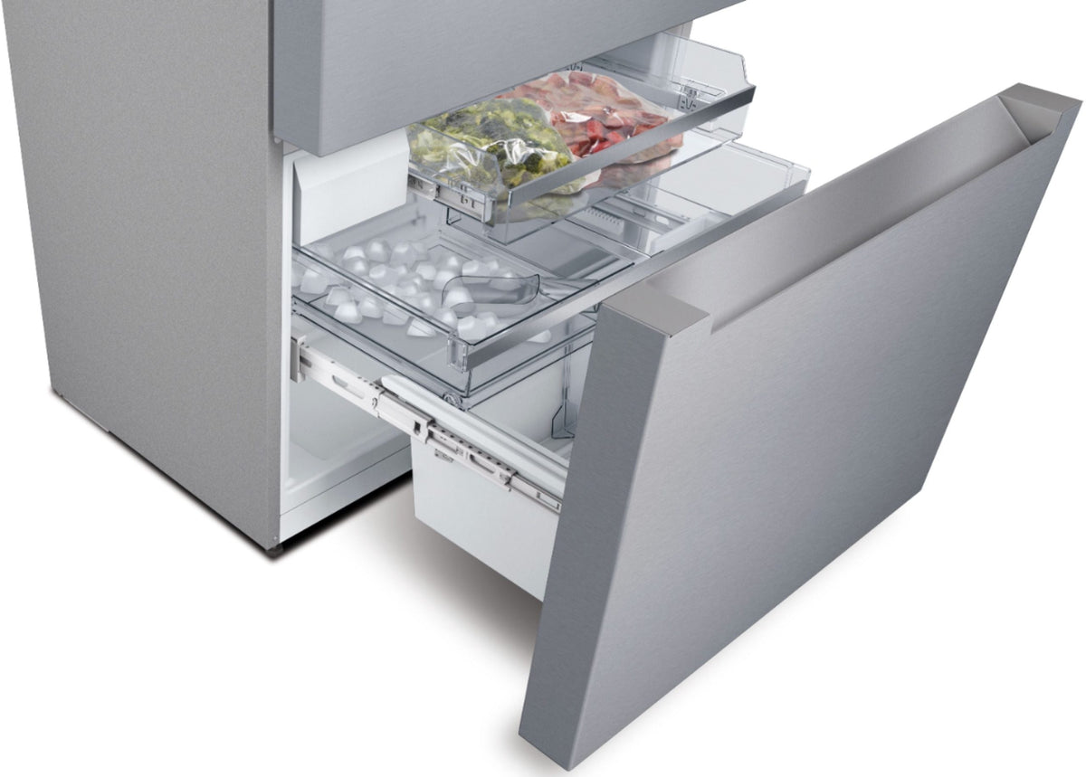 Bosch - 800 Series 20.5 Cu. Ft. 4-Door French Door Counter-Depth Smart Refrigerator - Stainless steel