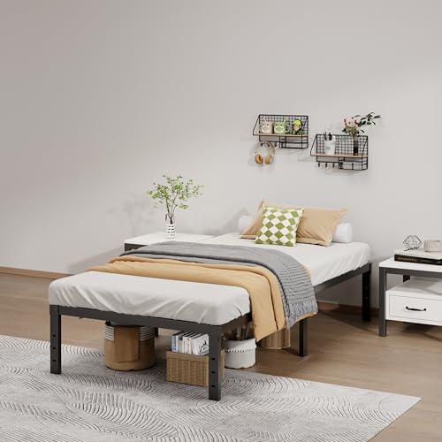 Metal Bed Frame Full Size - 14 Inch Heavy-Duty Full Platform Bed Frame No Box Spring Needed, Easy Assembly, Noise-Free, Sturdy Mattress Foundation, Underbed Storage Space