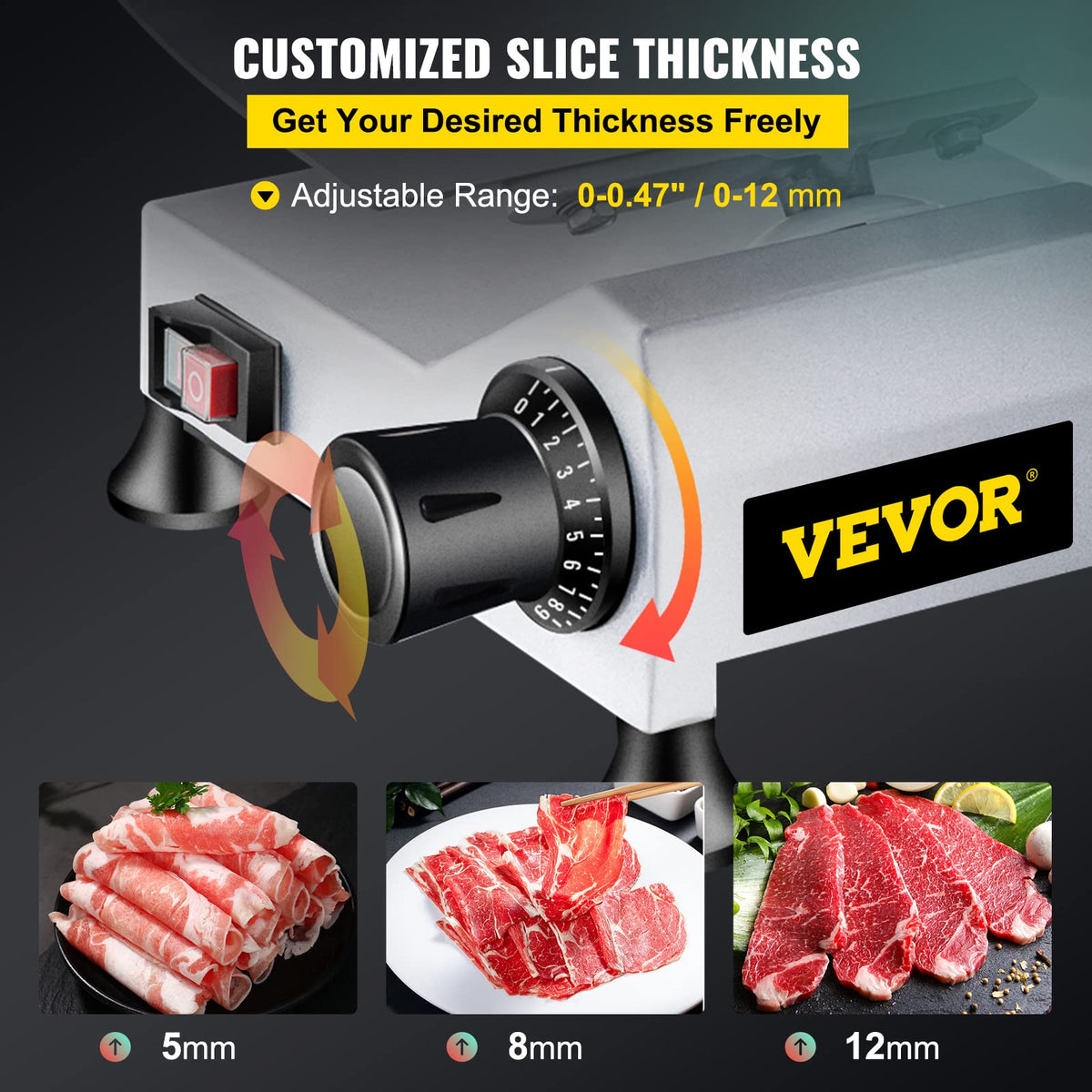 VEVOR Commercial Meat Slicer Semi Auto
