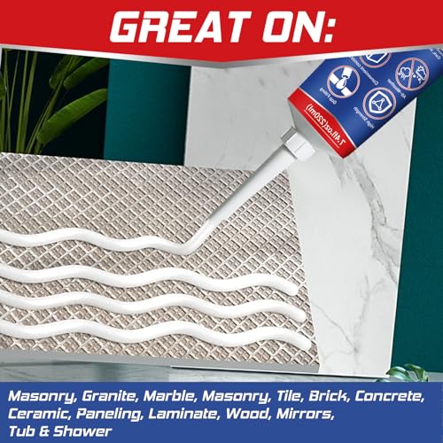 Heavy Duty Construction Adhesive, 7.4 Ounce Cement Glue Squeeze Tube, Versatile Construction Glue for Tile, Floor, Stone, Wood, Wall & More, Pack of 1 (CZJS-001)