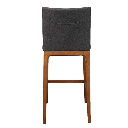 New Pacific Direct Devon PU Leather Counter stool,Walnut Brown Legs,Antique Gray,Set of 2