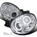 SPEC-D TUNING Dual Halo LED Projector Headlights Glossy Black Housing Smoke Lens Compatible with 2002-2003 Subaru Impreza, Left + Right Pair Headlamps Assembly