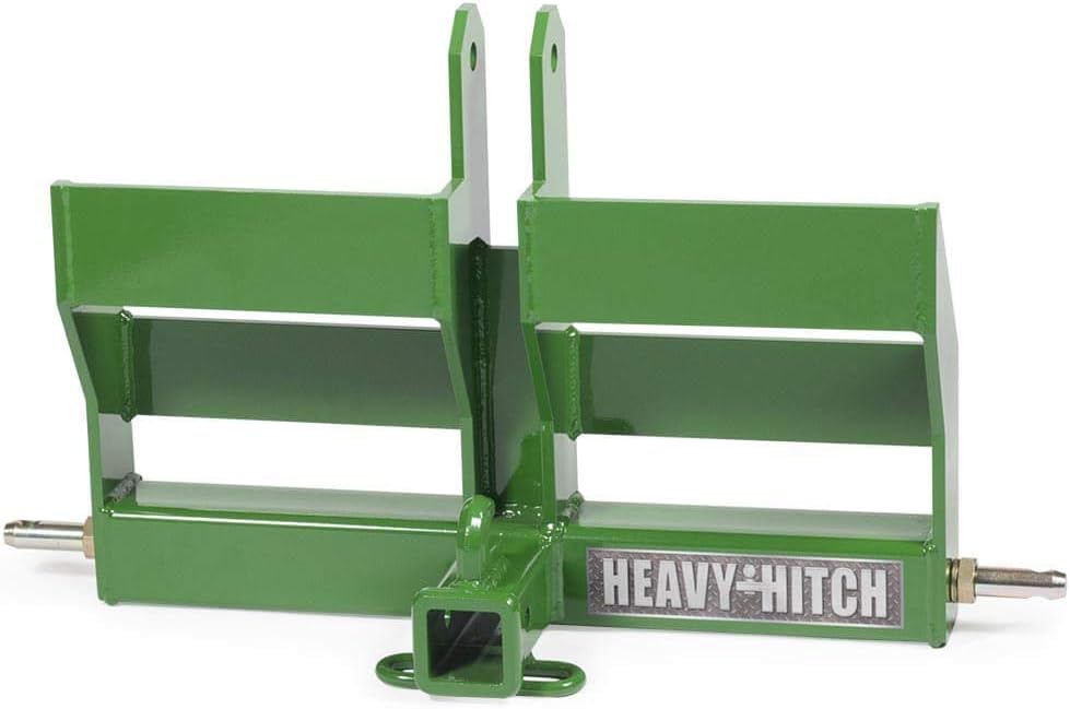 Category 1, 3 Point Hitch Receiver Drawbar with Dual Weight Bracket - Green