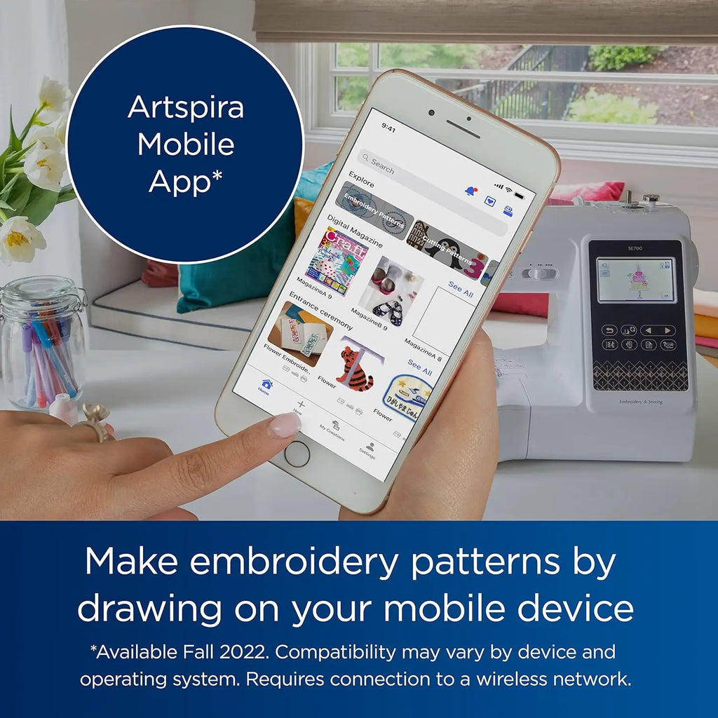 Computerized Sewing & Embroidery Machine with Wireless LAN ?C 135 Designs & 103 Stitches Built-In