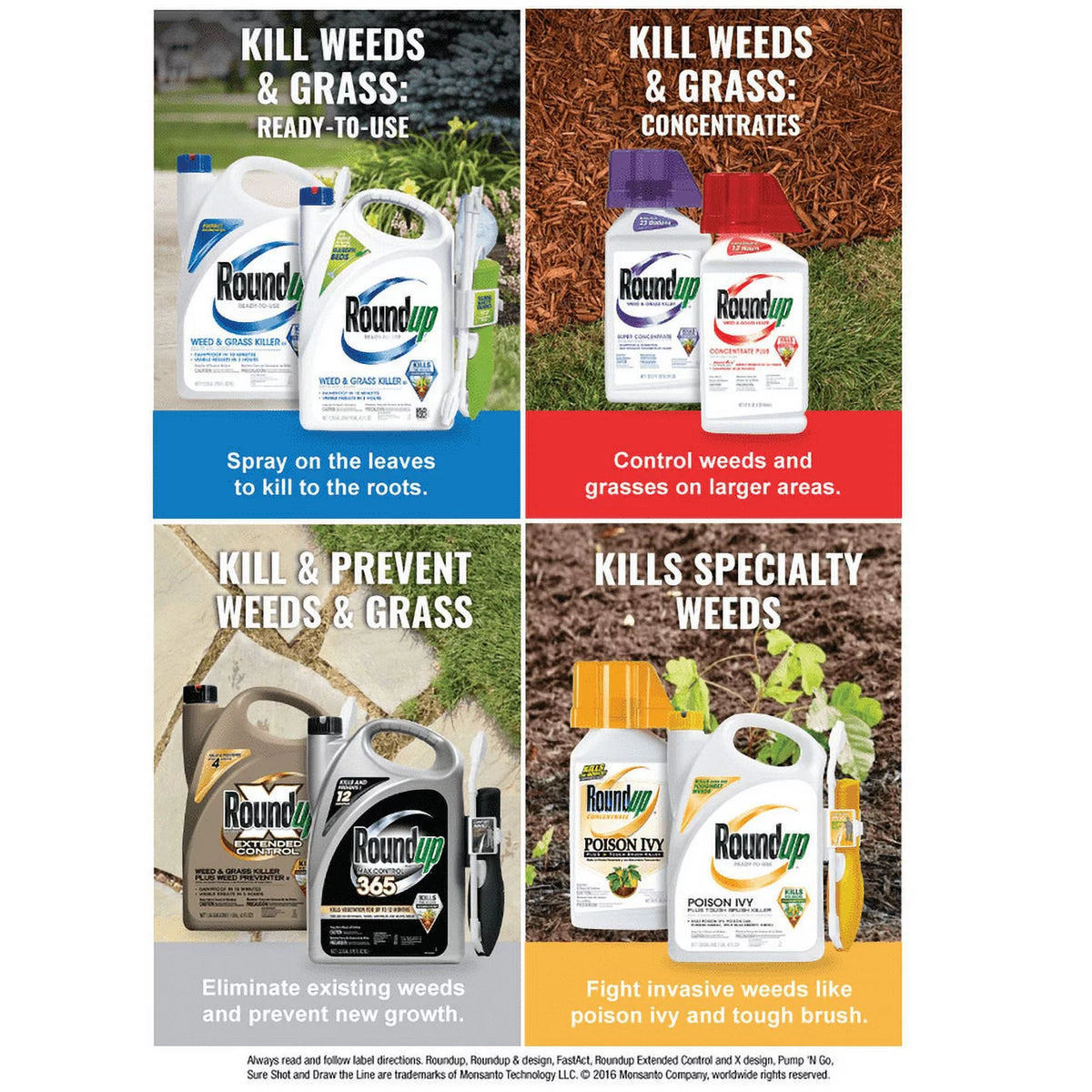 Roundup Concentrate Extended Control Weed & Grass Killer Plus Weed Preventer II 32oz.