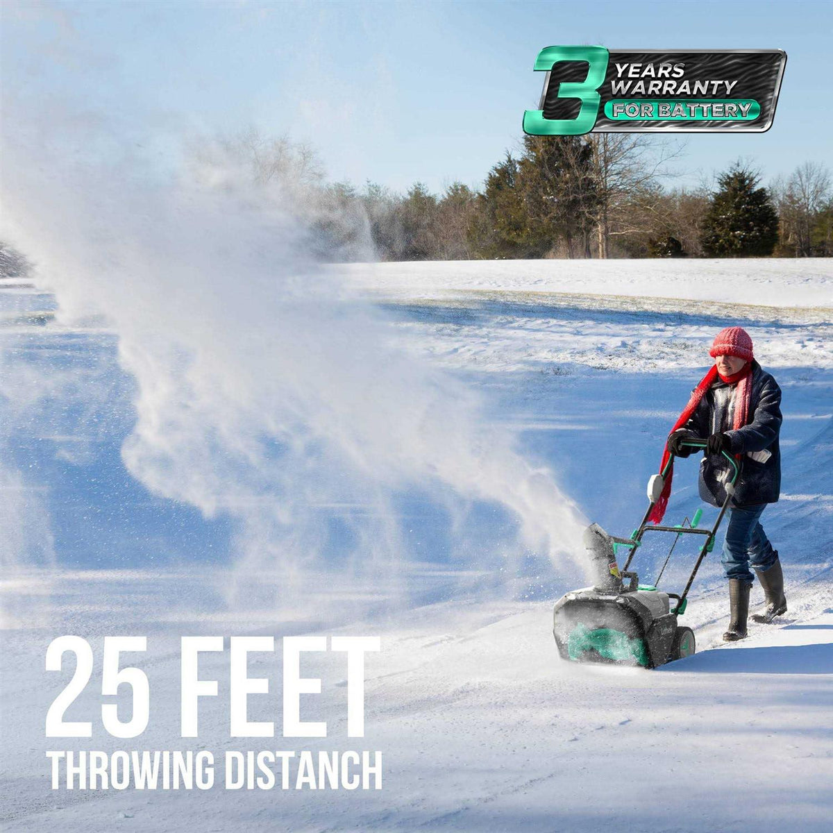 Litheli Cordless Snow Blower 2x20V 20 Inch Snow Thrower with Brushless Motor Electric Snow Remove Machine