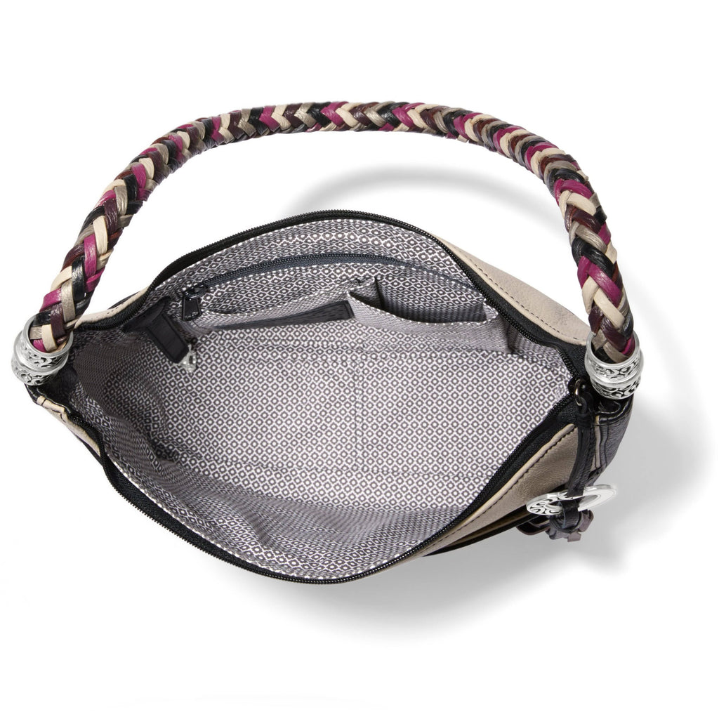 Brighton Barbados Ziptop Hobo -Black