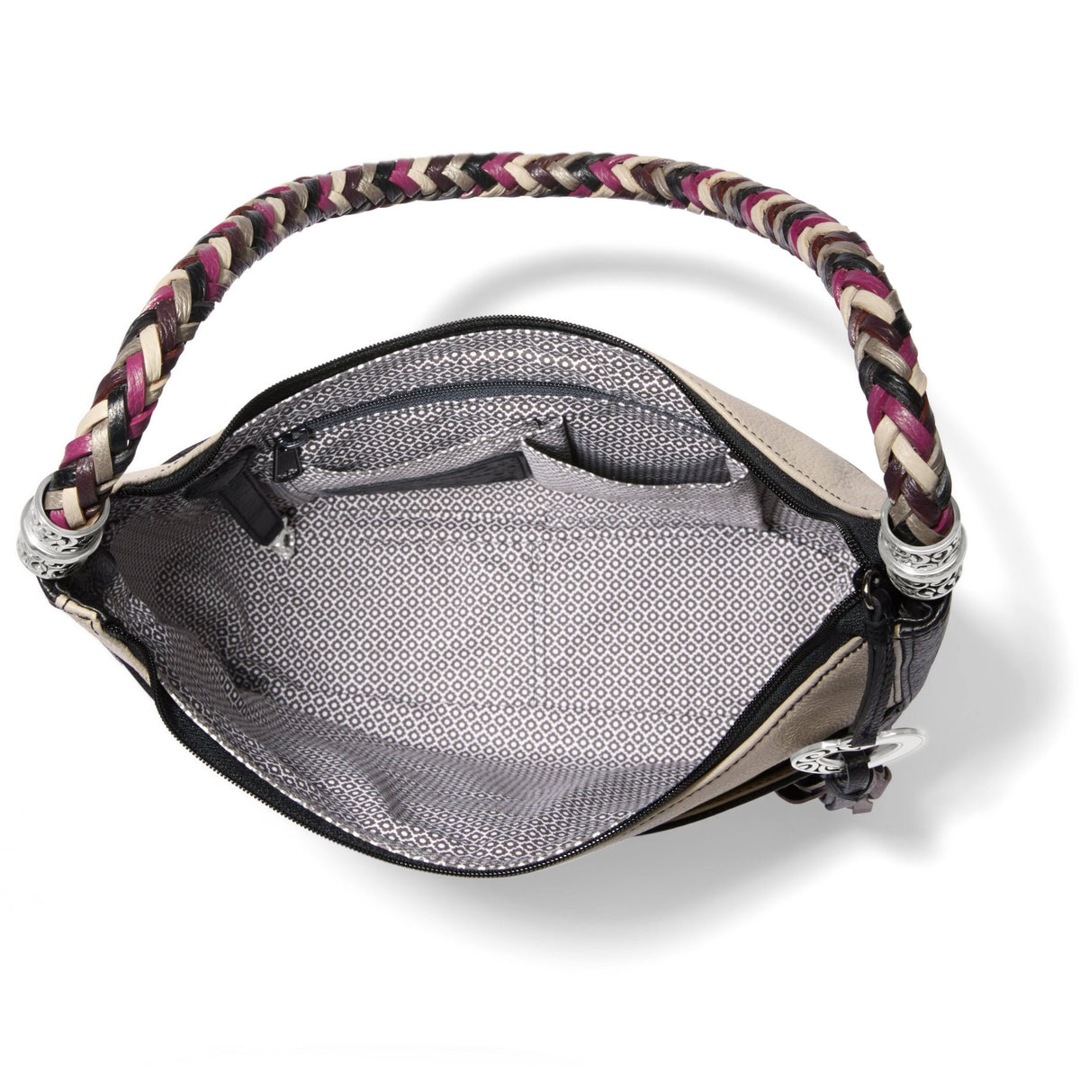 Brighton Barbados Ziptop Hobo -Black