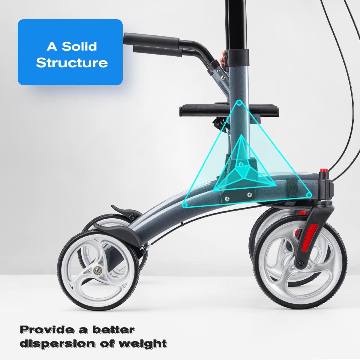 OasisSpace Upright Walker with Seat - Up Walker with Padded Armrest & Stand Up Handles, Ultra Folding Stand Up Rollator Walker for Seniors with 10?? Front Wheels