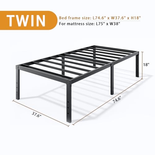 Metal Bed Frame Full Size - 14 Inch Heavy-Duty Full Platform Bed Frame No Box Spring Needed, Easy Assembly, Noise-Free, Sturdy Mattress Foundation, Underbed Storage Space