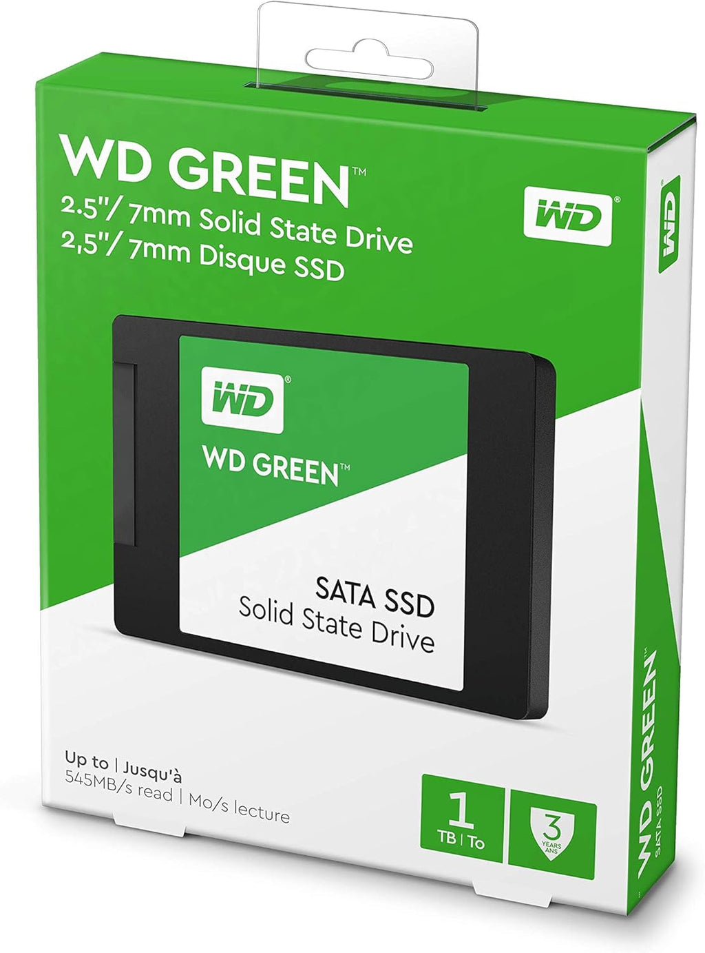 Western Digital 1TB WD Green Internal PC SSD Solid State Drive - SATA III 6 Gb/s, 2.5/7mm, Up to 550 MB/s - WDS100T2G0A