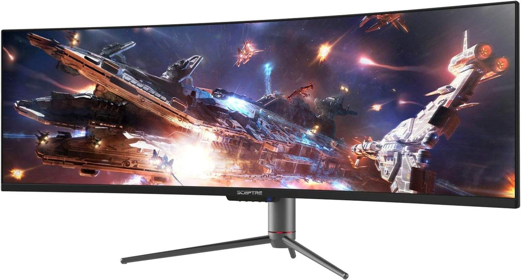 Sceptre Curved 49 inch (5120x1440) Dual QHD 32:9 Gaming Monitor up to 120Hz DisplayPort HDMI Build-in Speakers, Gunmetal Black 2021 (C505B-QSN168)