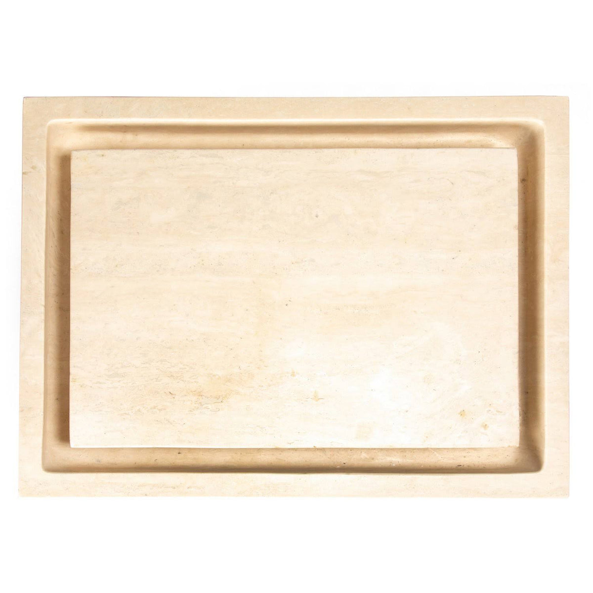 Eden Bath Rectangular Infinity Pool Sink - Honed Beige Travertine
