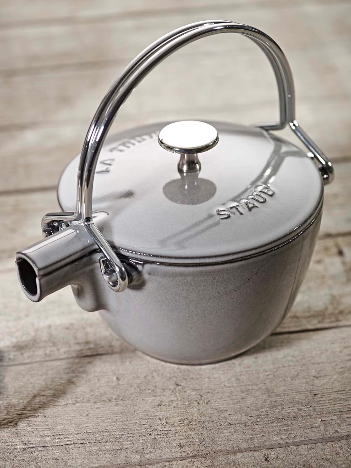 Staub Cast Iron 1-qt Round Tea Kettle - Basil, Made in France