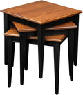 Leick Stacking Table Set, Black and Medium Oak