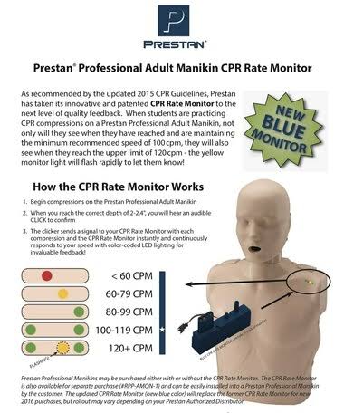 Prestan Manikin Light Skin Tone with CPR Monitor - Adult