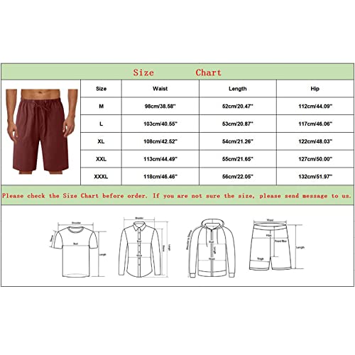 Men's Linen Casual Classic Short Elastic Waist Summer Beach Lightweight Board Slim-Fit with Pockets Active Running Walk Short