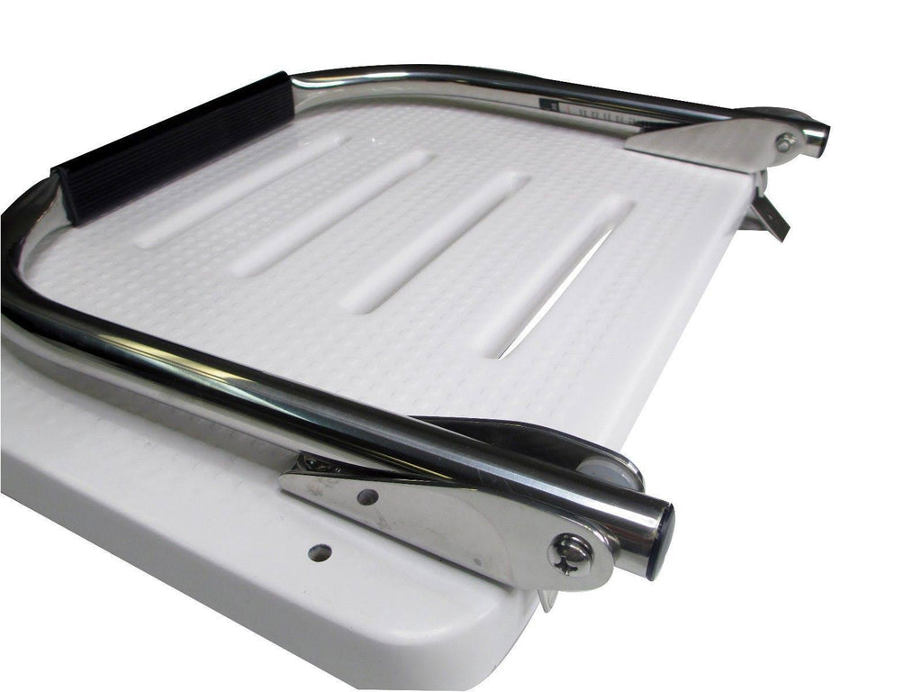 Pactrade Marine Boat Universal Fiberglass Swim Platform Under Mount Fold Down Ladder 1 Step Inboard One Rail