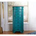 Hives and Honey Daley Oval Standing Jewelry Armoire, Turquoise, Blue