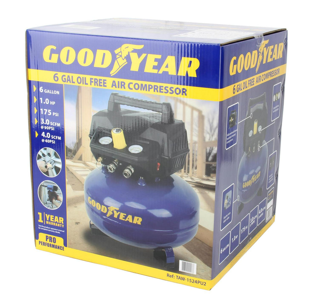 GOODYEAR 6 Gallon 175 Max Psi Portable Pancake Air Compressor?? 3.0 SCFM at 90 Psi