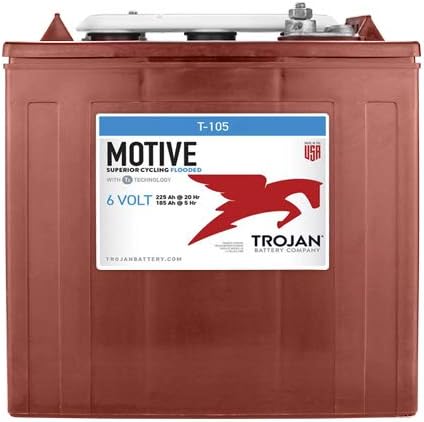Trojan T-105 GC2 6V 225Ah Deep Cycle Flooded Lead Acid Battery x4