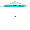 Abba Patio 9-Feet Patio Umbrella Outdoor Market Table Umbrella with Push Button Tilt and Crank, Turquoise Striped