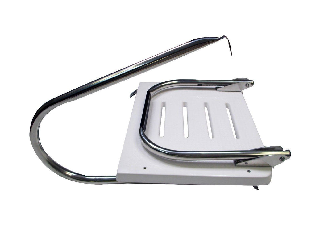 Pactrade Marine Boat Universal Fiberglass Swim Platform Under Mount Fold Down Ladder 1 Step Inboard One Rail