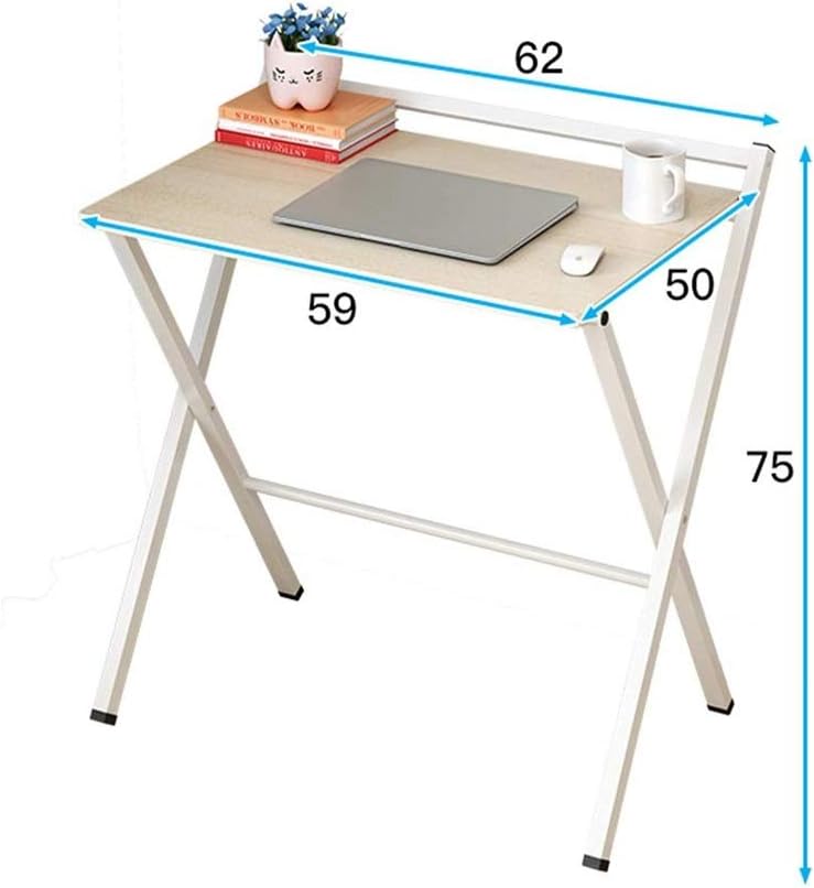 Folding Computer Desk, Space-Saving Home Office Desk Working Table with Storage Shelf, Multipurpose Foldable