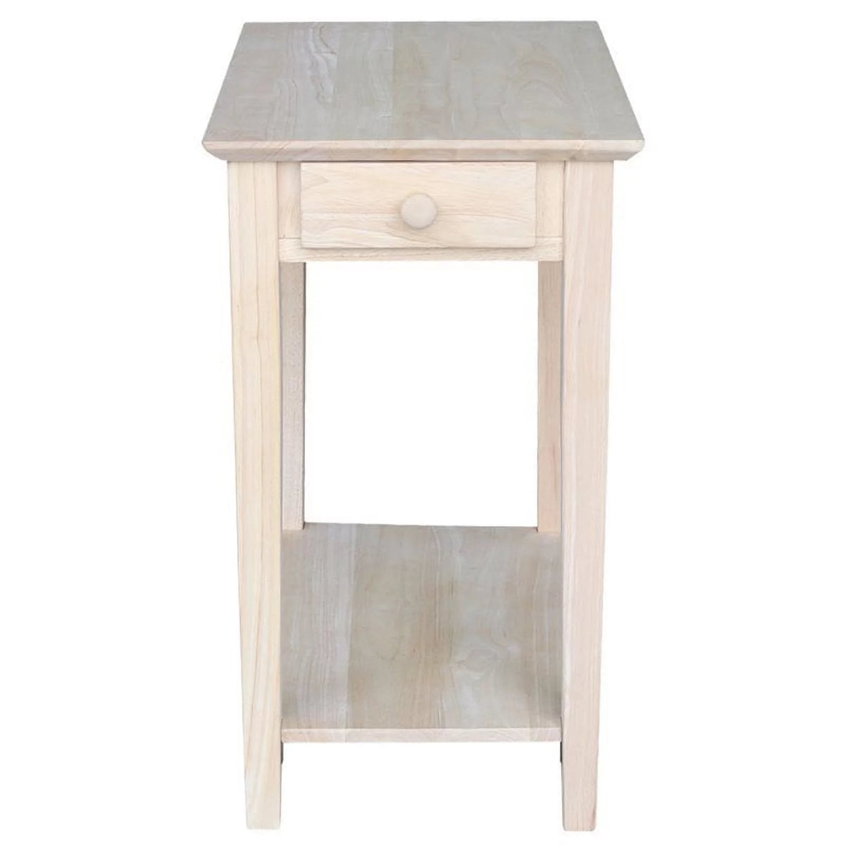 Pemberly Row 1 Drawer Transitional Wood Narrow End Table in Natural
