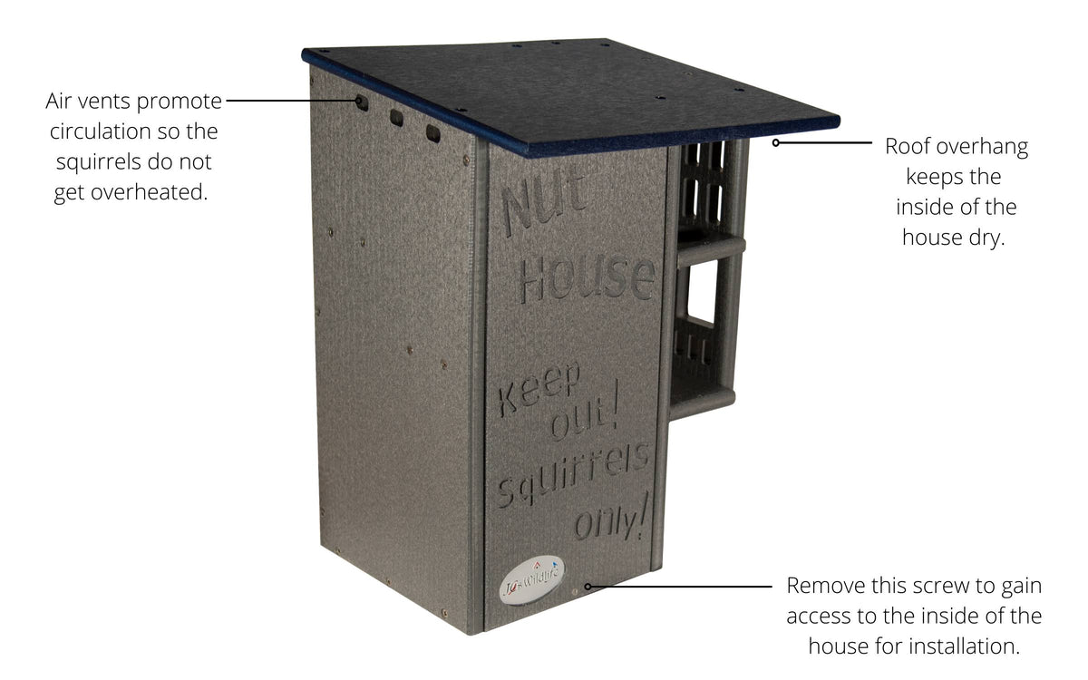 JCS wildlife Ultimate Squirrel House Nesting Box (Blue/Gray)