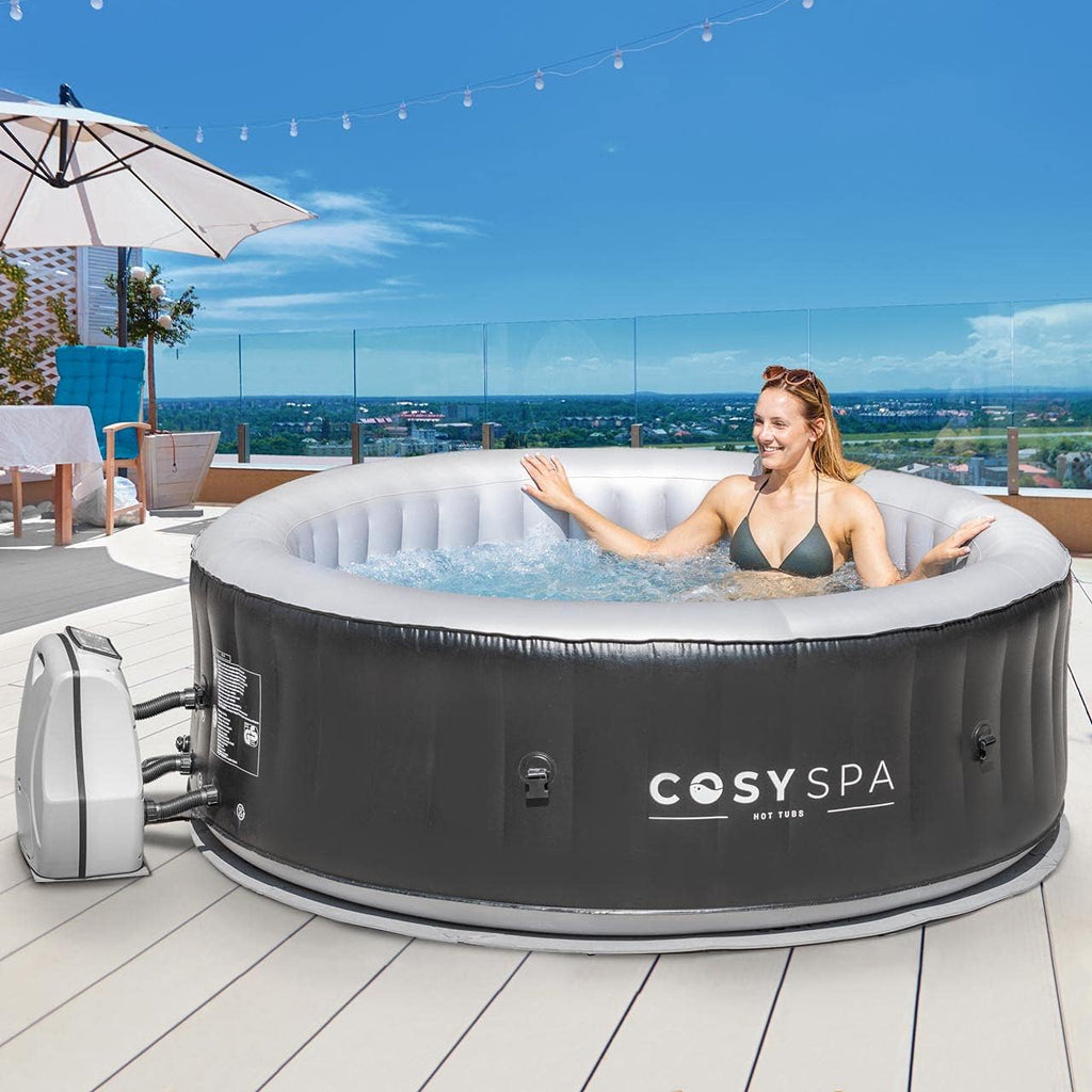 COSYSPA Inflatable Hot Tub Spa [2022 Model] - Outdoor Bubble Hot Tub | 2-6 Person Capacity ?C Quick Heating Hot Tub | Inflatable Hot Tub | Outdoor Inflatable Hot Tub Spa (Hot Tub Only - 6 Person)