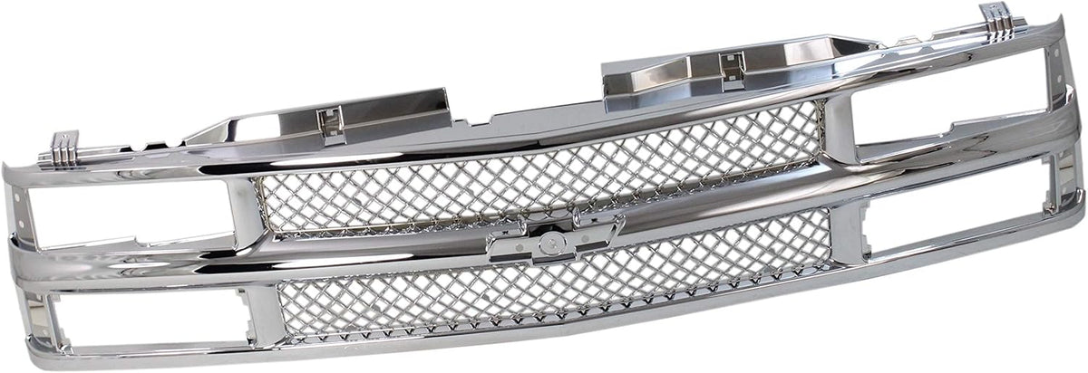Garage-Pro Grille Assembly Compatible with CHEVROLET C/K FULL SIZE P/U 1994-2000/SUBURBAN 1994-1999 Mesh Insert All Chrome with Dual/Composite HL
