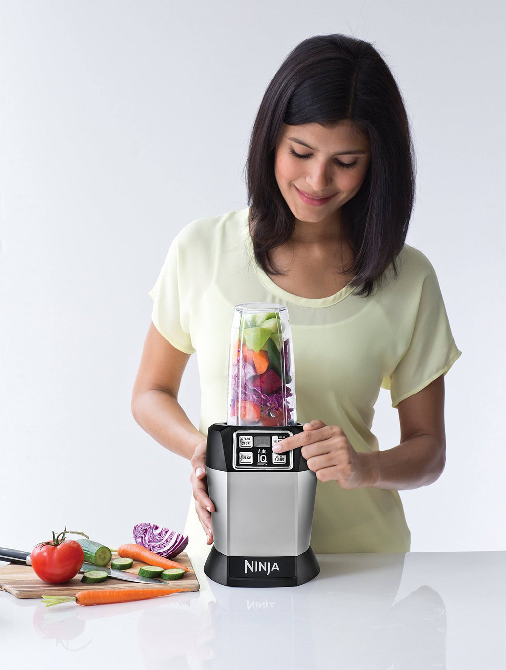 Ninja BL482 Nutri Ninja With Auto IQ Blender One Size, Silver/Black