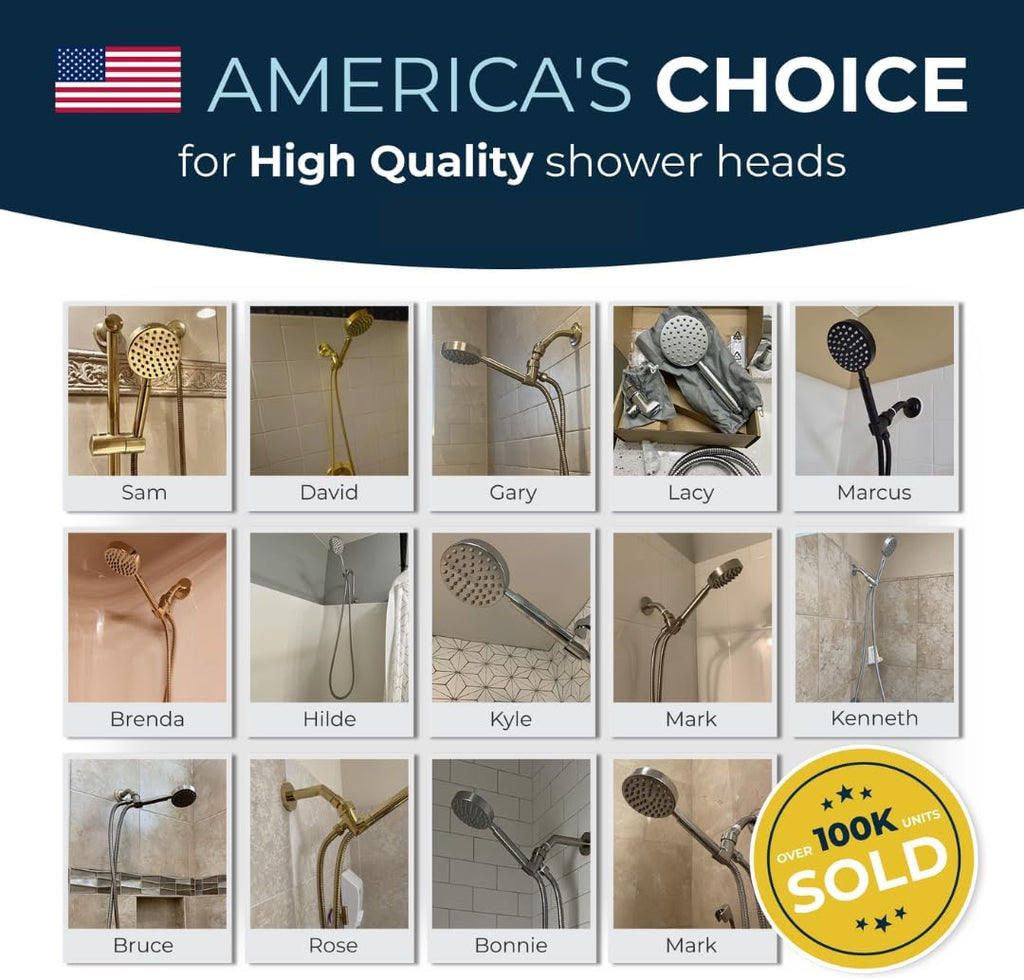 HammerHead Showers? Solid Metal LOW FLOW Handheld Shower Head with Hose and Brass Holder - OIL RUBBED BRONZE ?C Water Saving 1.75 GPM Detachable Shower Head - Adjustable Shower Wand Bracket & 6ft Hose