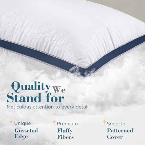 viewstar Bed Pillows King Size Set of 2, Hotel Quality, Down Alternative Big Pillow for Back, Stomach or Side Sleepers, Firm