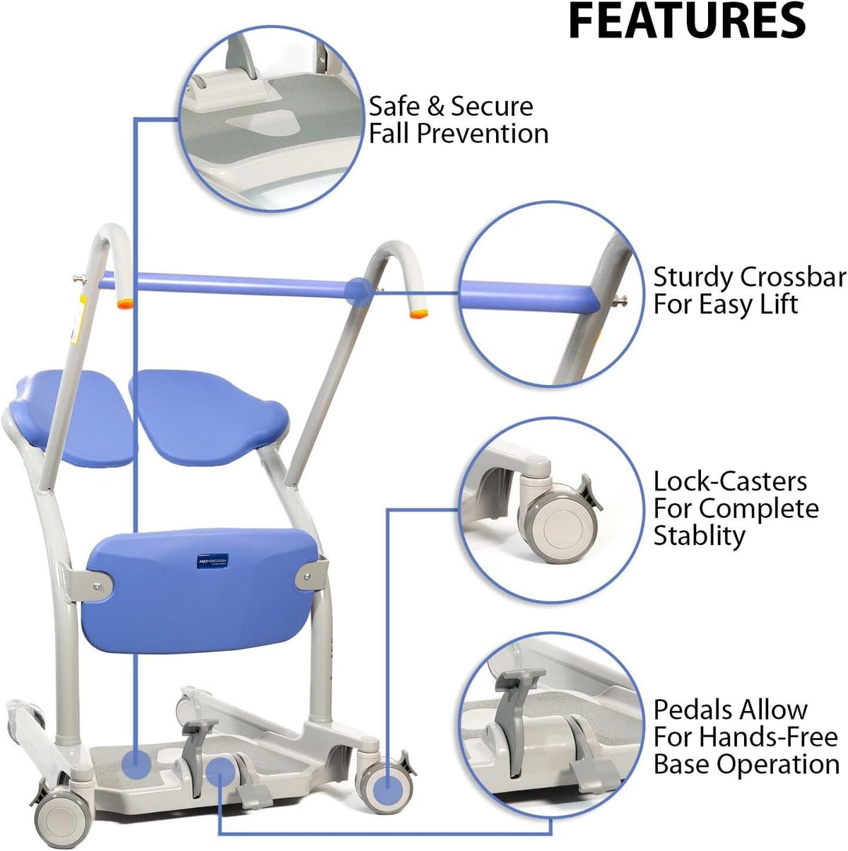 ArjoHuntleigh Sara Stedy Sit to Stand Manual Patient Lift Aid | Fully Assembled Elderly Assistance Products | Holds up to 400 Pounds | Intended for Users 4'11 - 6'6