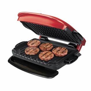 George Foreman GRP2841R 5-Serving Removable Plate Grill with Variable Temperature, Red