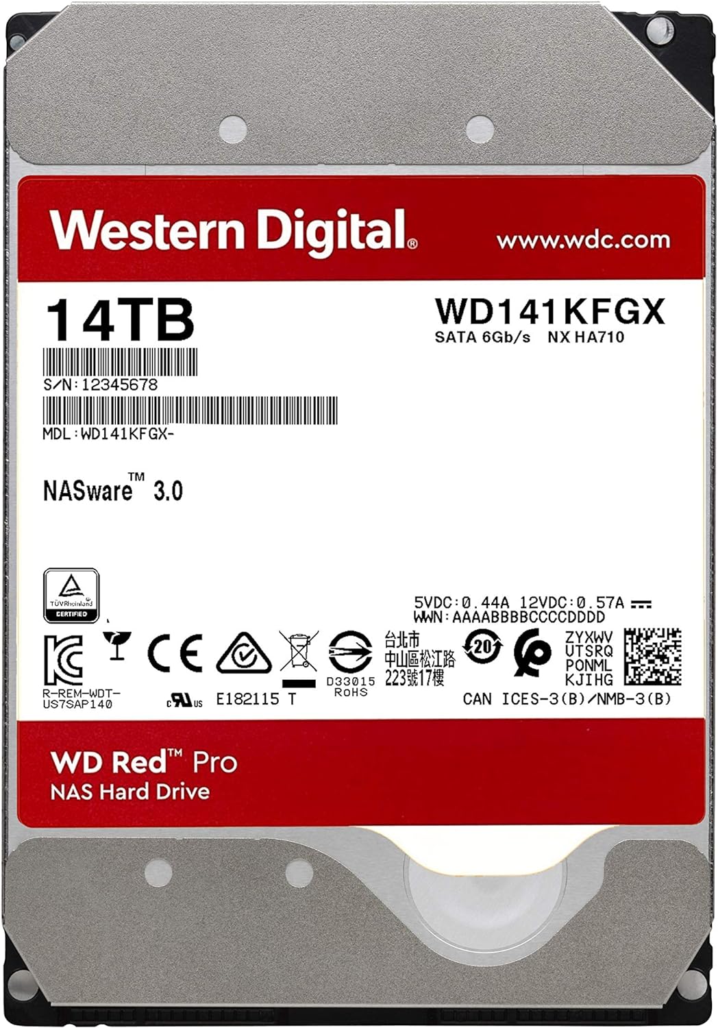 Western Digital 4TB WD Red Pro NAS Internal Hard Drive HDD - 7200 RPM, SATA 6 Gb/s, CMR, 256 MB Cache, 3.5 - WD4003FFBX